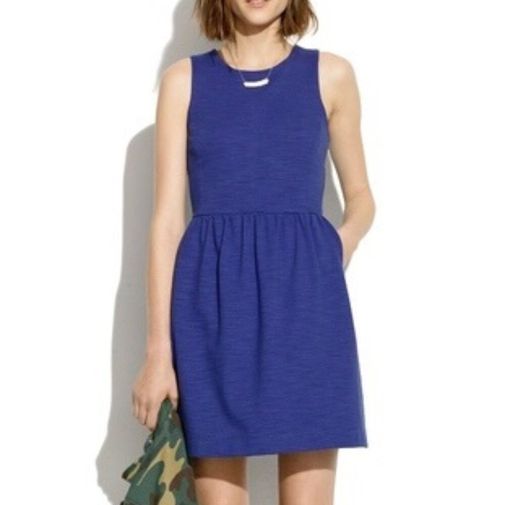 Madewell Blue Afternoon Fit-and-Flare Dress with Pockets